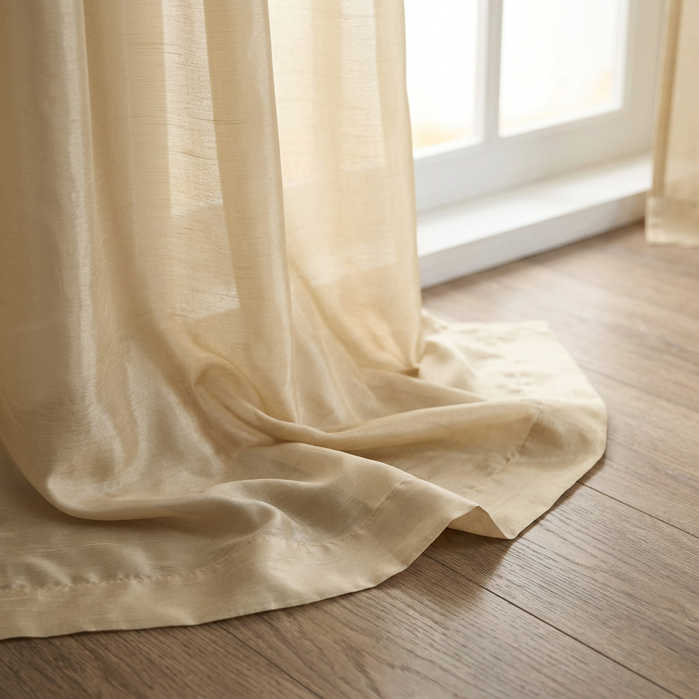 Twist Tab Curtain Panel, Champagne