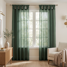 Twist Tab Curtain Panel, Green