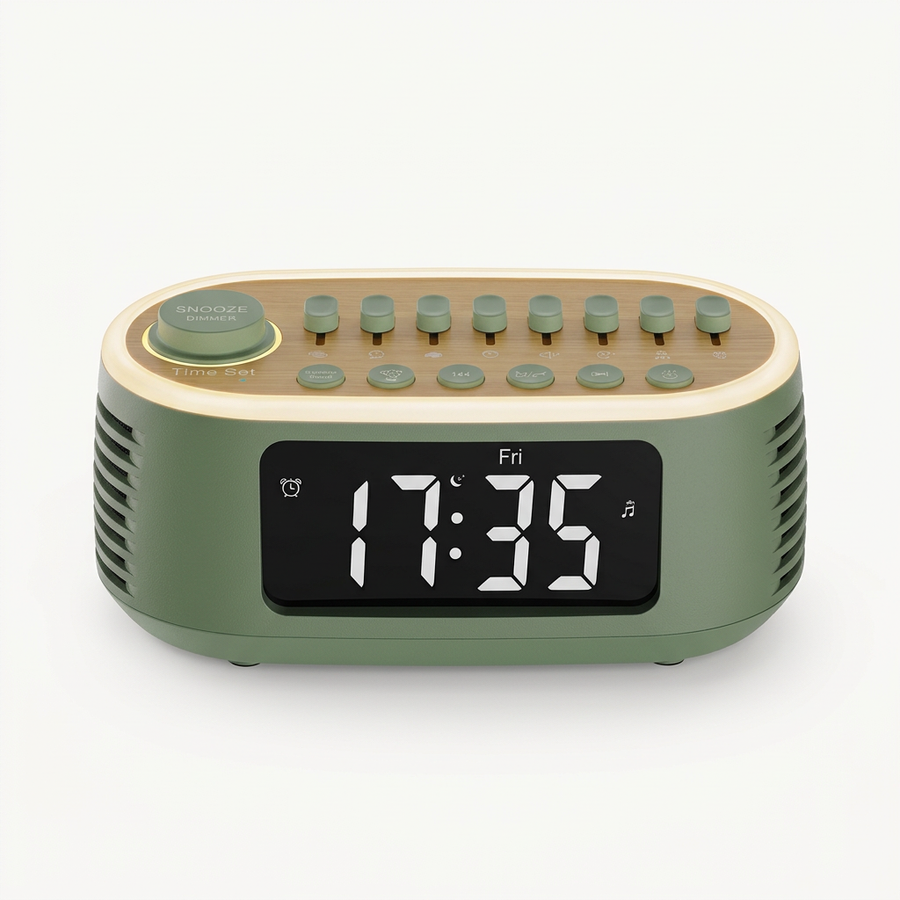 White Noise Machine Bluetooth Speaker, Digital Alarm Clock