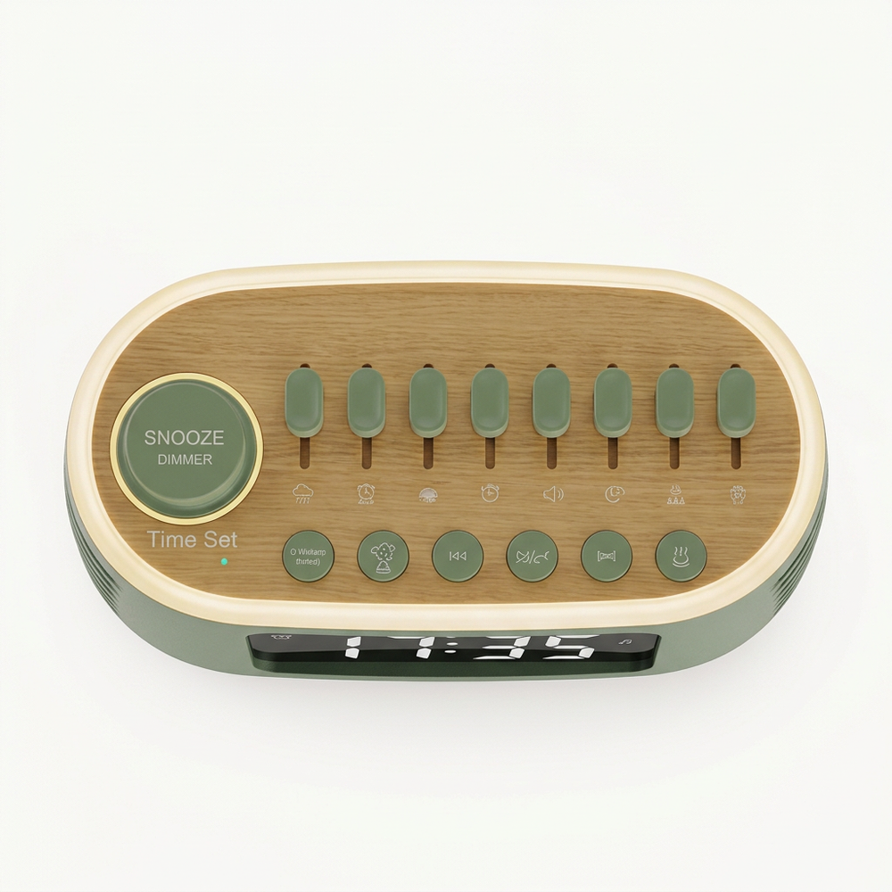 White Noise Machine Bluetooth Speaker, Digital Alarm Clock