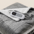 Heated Blanket, Flannel And Sherpa, Gray