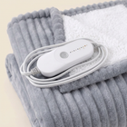Heated Blanket, Flannel And Sherpa, Grey