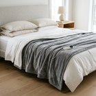 Heated Blanket, Flannel And Sherpa, Gray