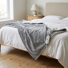 Heated Blanket, Flannel And Sherpa, Grey