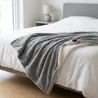 Heated Blanket, Checked Flannel, Gray