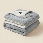 Heated Blanket, Checked Flannel, Gray