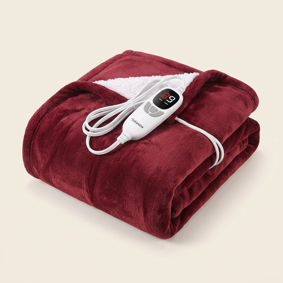 Wearable Heated Blanket, Flannel, Red