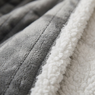 Heated Blanket, Flannel And Sherpa, Gray