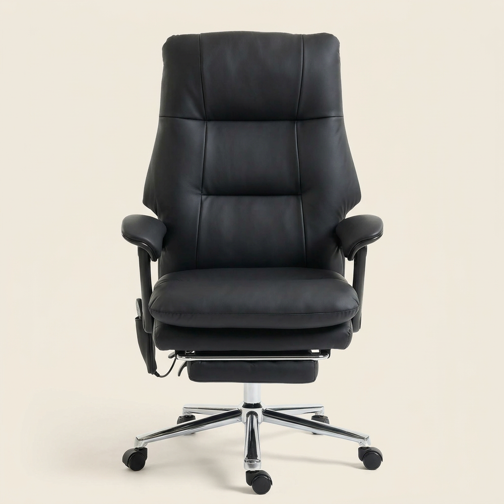 Reclining Massage Chair, Pet-Friendly, Black