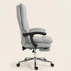 PU Leather Massage Chair, Light Gray, Silver
