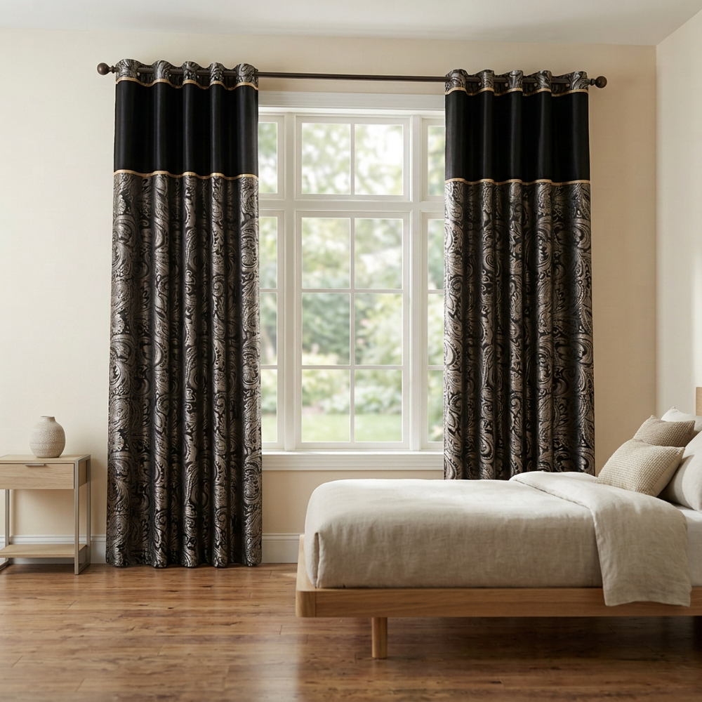 Jacquard Curtain Panel Pair