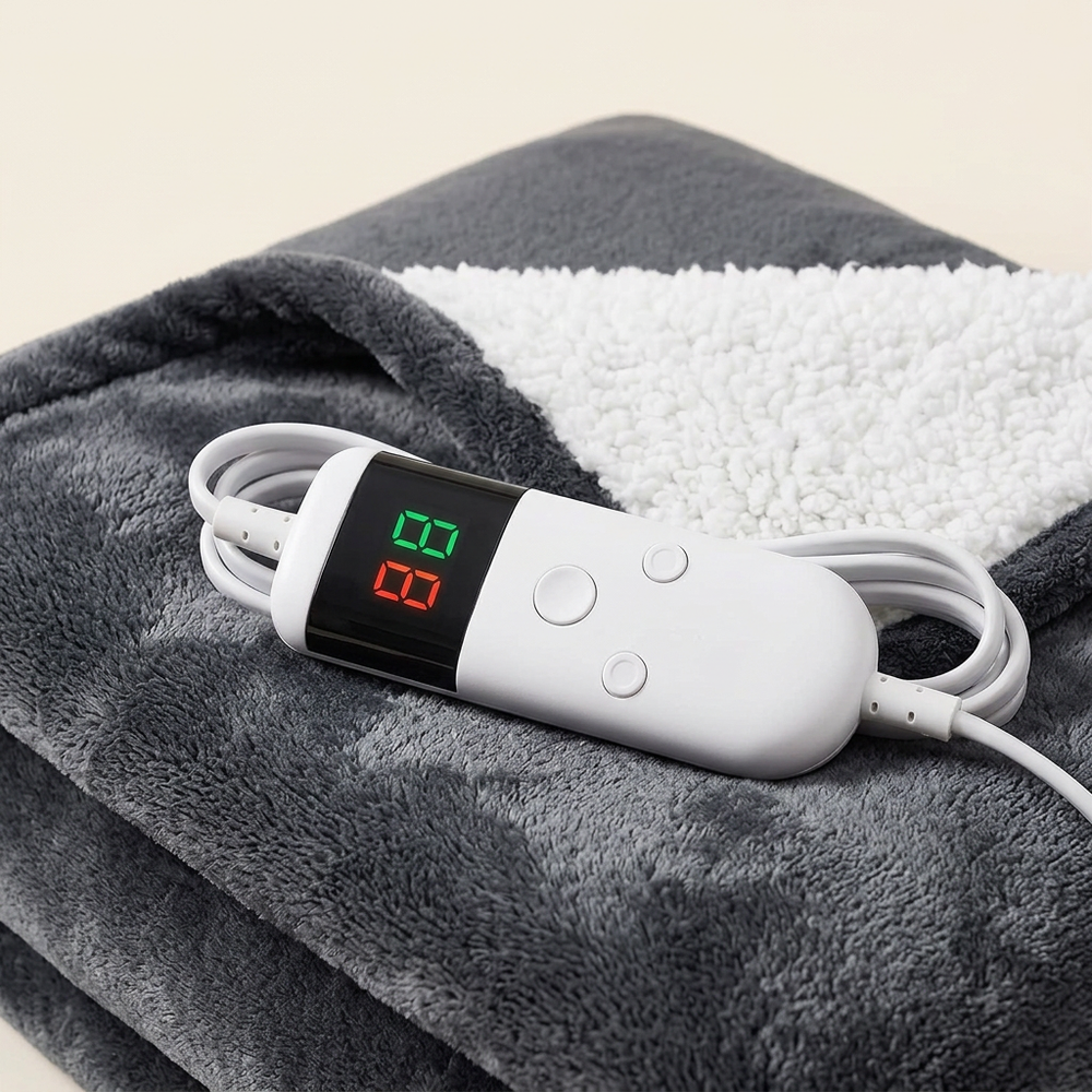 Heated Blanket, Flannel and Sherpa