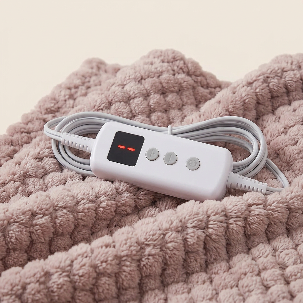 Heated Blanket, Fleece, Pink
