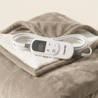 Heated Blanket, Reversible Sherpa, Light Brown