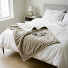 Heated Blanket, Reversible Sherpa, Light Brown