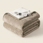 Heated Blanket, Reversible Sherpa, Light Brown
