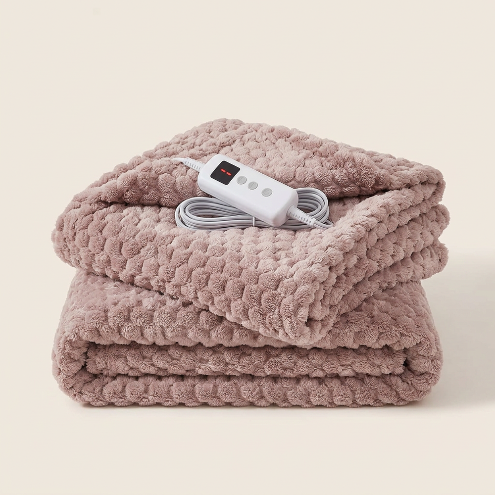 Fleece Heated Blanket, Pink