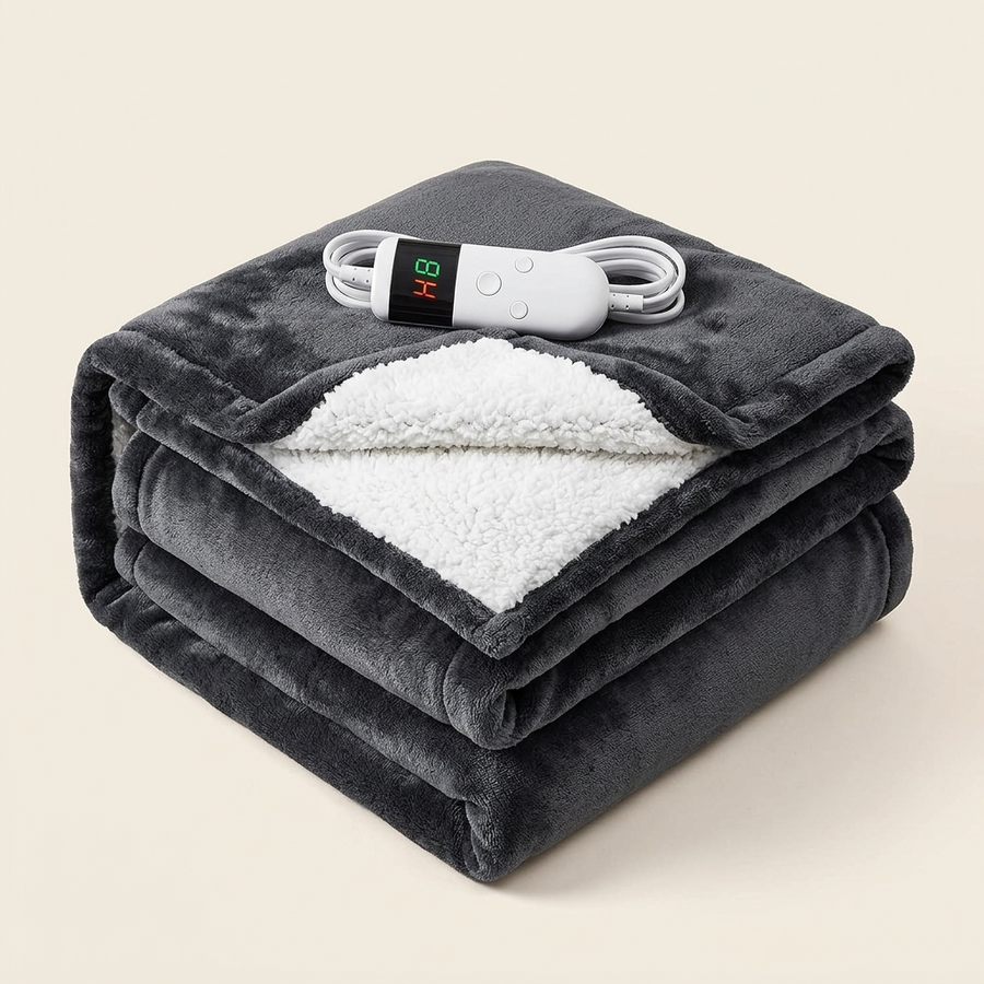 Heated Blanket, Flannel and Sherpa