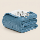 Heated Blanket, King, Flannel, Blue