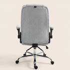 Velvet Office Chair with Footrest, Gray
