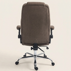 Velvet Office Chair with Footrest, Dark Brown
