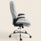 Velvet Office Chair with Footrest, Gray