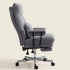 Corduroy Office Chair with Footrest, Gray