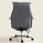 Corduroy Office Chair with Footrest, Gray