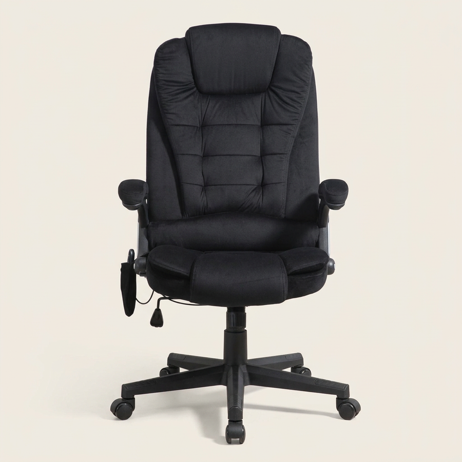 Velvet Massage Chair, Black