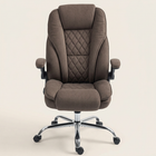 Velvet Office Chair with Footrest, Dark Brown