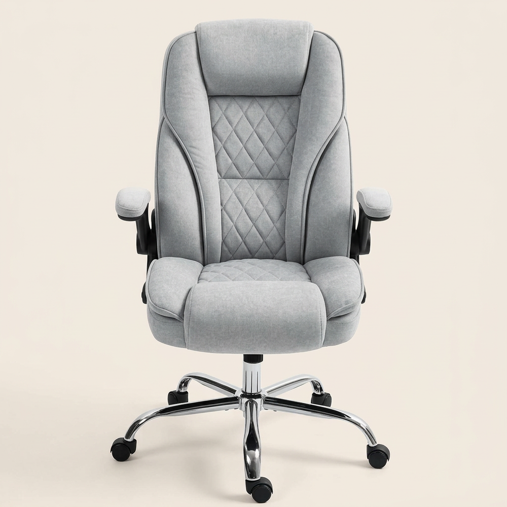Desk Chair Adjustable, Velvet, Gray