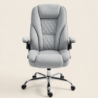 Velvet Office Chair with Footrest, Gray