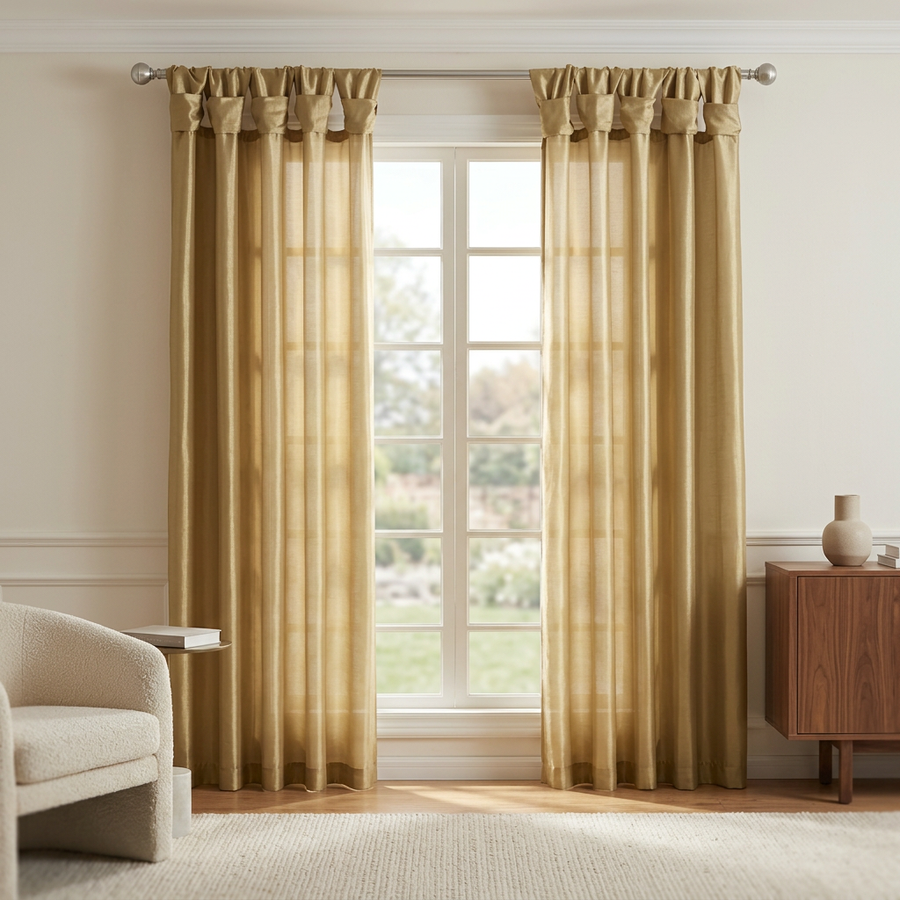 Twist Tab Curtain Panel, Bronze