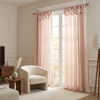 Twist Tab Curtain Panel, Blush