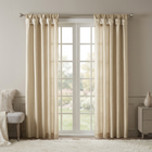 Twist Tab Curtain Panel, Champagne