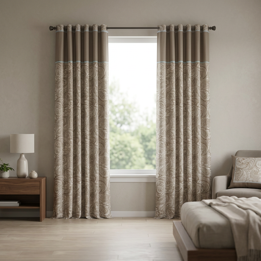 Jacquard Curtain Panel Pair, Extra Long