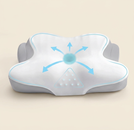 Ergonomic Cervical Neck Pillow, Memory Foam with Massage Nodes