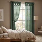 Twist Tab Curtain Panel, Green