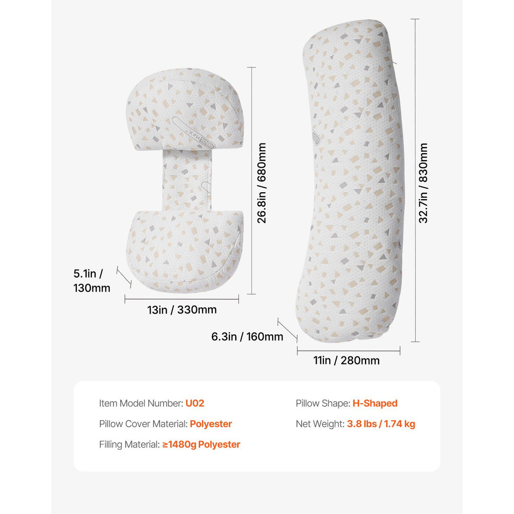 Pregnancy Pillows for Sleeping, Adjustable Maternity Pillow for Pregnant Women, Soft Pregnancy Body Pillow with Removable & Washable Cover for Back Belly Hip Support, Lightweight and Portable