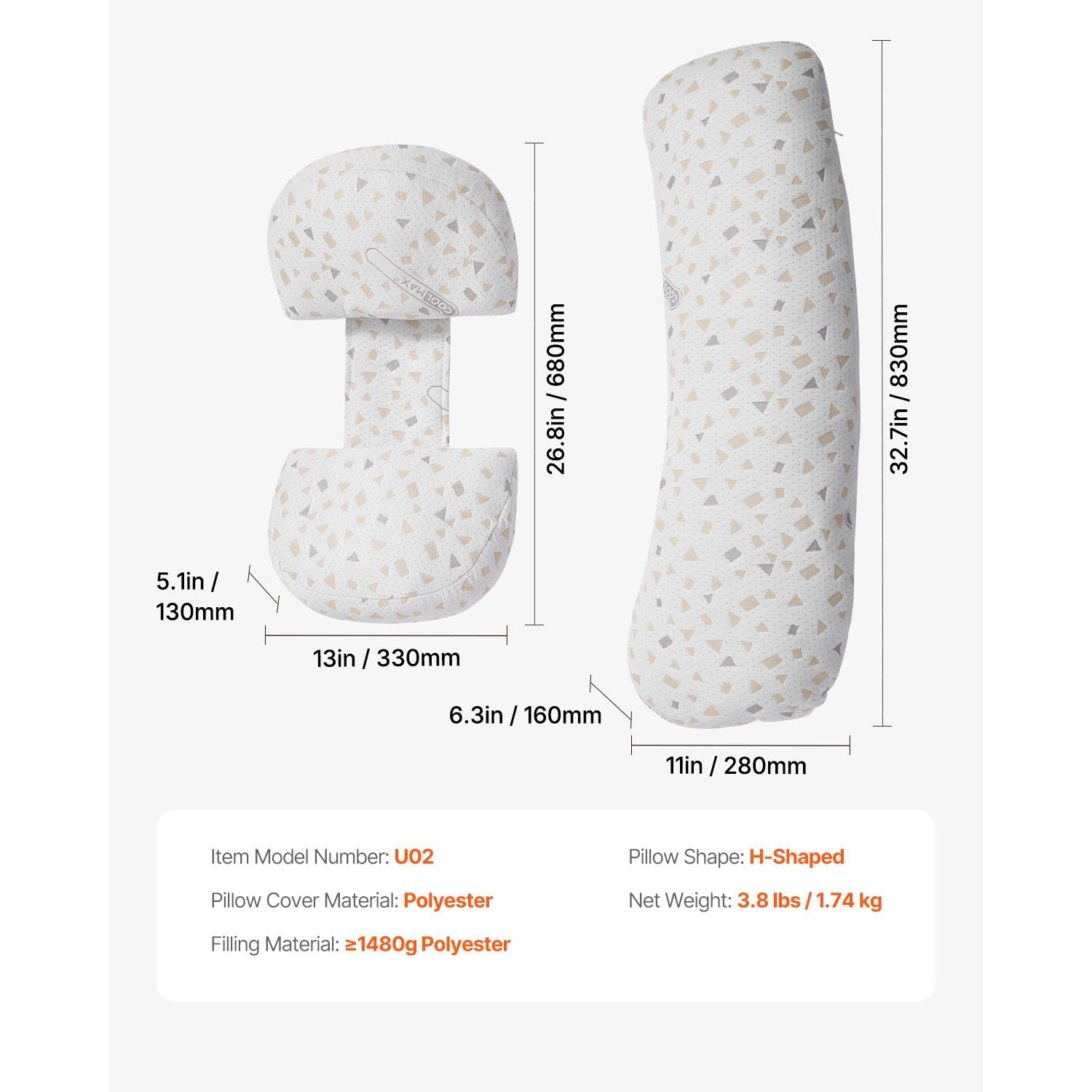 Pregnancy Pillows for Sleeping, Adjustable Maternity Pillow for Pregnant Women, Soft Pregnancy Body Pillow with Removable & Washable Cover for Back Belly Hip Support, Lightweight and Portable