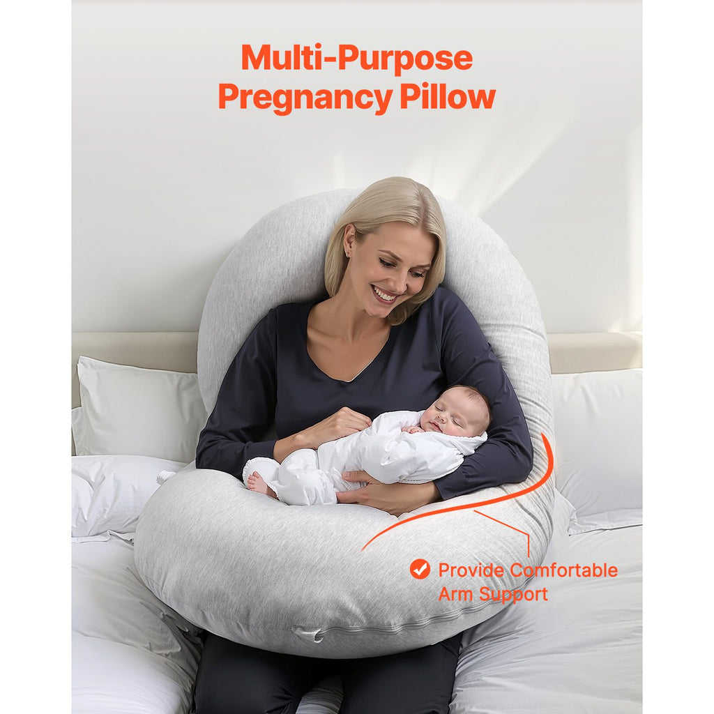 Pregnancy Pillow, C-Shaped Full Body Maternity Pillow for Sleeping, Ultra-Soft and Breathable Pregnant Support Pillows with Removable & Washable Cover, Perfect for Back, Belly, Hip, Legs Relief