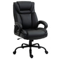 Executive Office Chair Big and Tall 400lbs Wide Seat High Back PU Leather Black