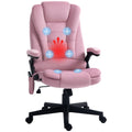 Executive Heated Massage Office Chair, 6 Vibrating Points, Velvet Massage Office Chair, Pink