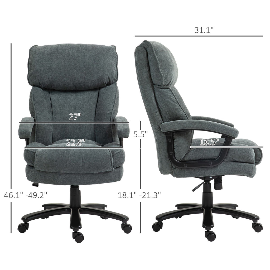 Big and Tall Desk Chair, Executive Office Chair, 450lbs, Heavy Duty Computer Chair for Heavy People, Gray