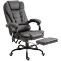 Executive Office Chair Vibration Massage Gray with Reclining Backrest Adjustable Height
