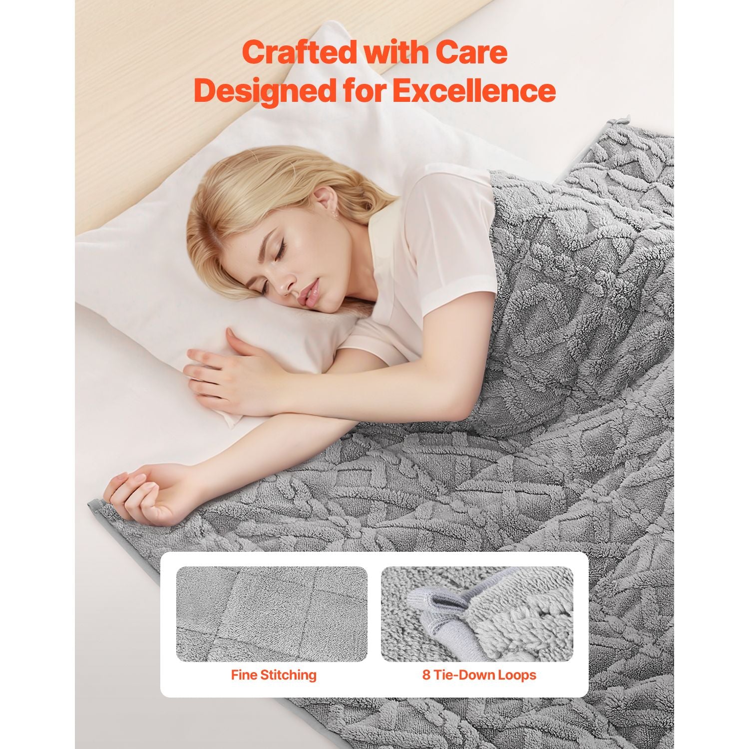 Weighted Blanket, 20 lbs, 60 x 80 in Queen Size, Sherpa Fleece Heavy Blanket with Glass Beads, Soft Warm Cozy Fluffy Touch, for 200-250 lbs Adults, Anxiety Stress Relief, Improve Sleep, Grey