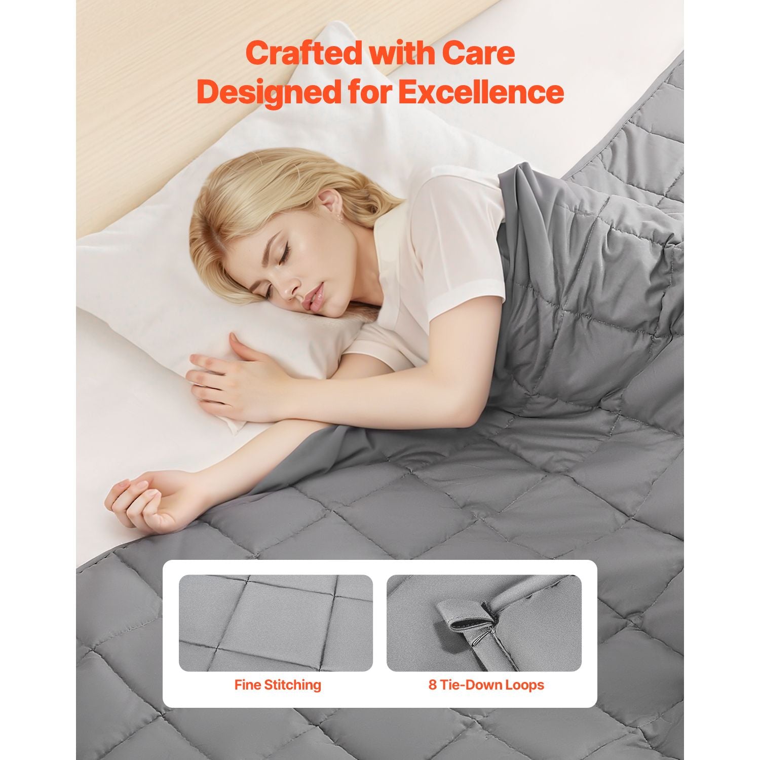 Weighted Blanket, 20 lbs, 88 x 104 in King Size, Cooling Breathable Heavy Blanket with Glass Beads, All-Season Use, Suitable for 200-250 lbs Adults, Anxiety Stress Relief, Improve Sleep, Grey