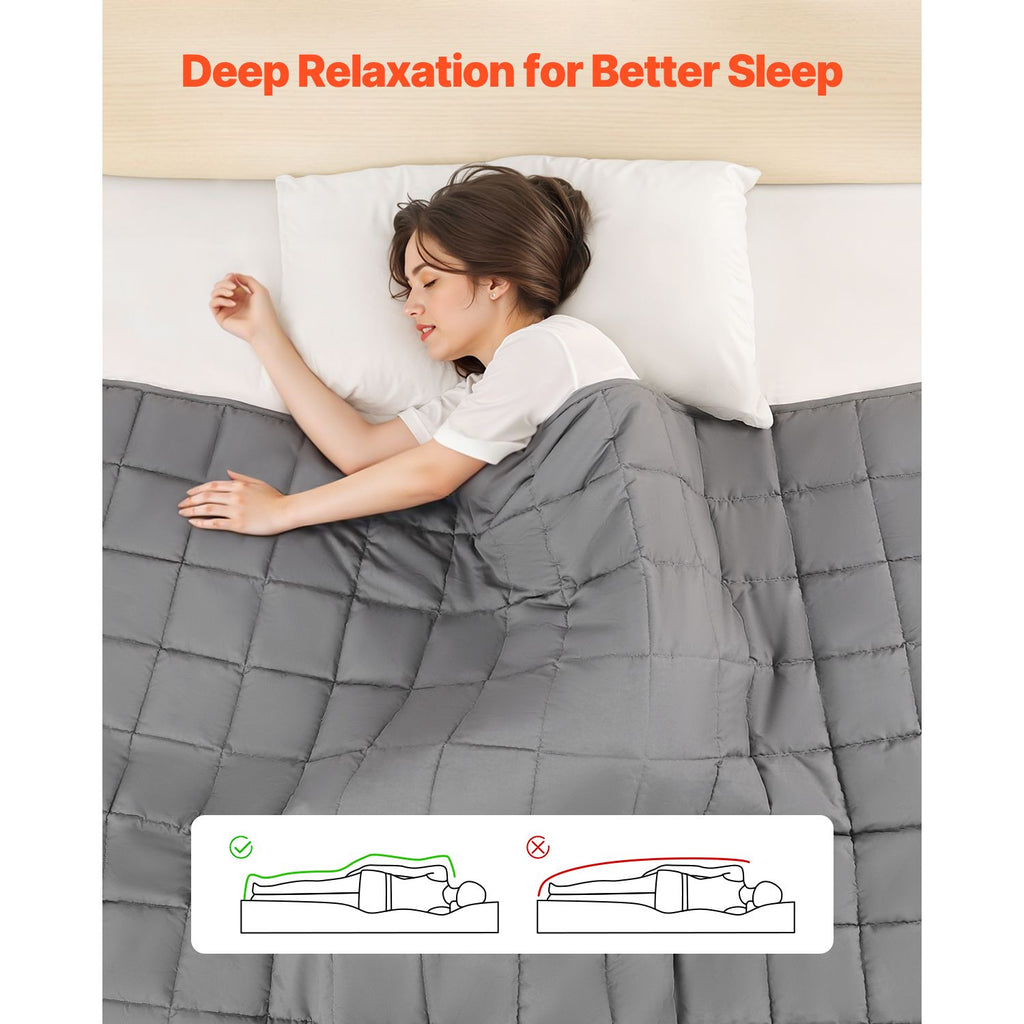 Weighted Blanket, 20 lbs, 88 x 104 in King Size, Cooling Breathable Heavy Blanket with Glass Beads, All-Season Use, Suitable for 200-250 lbs Adults, Anxiety Stress Relief, Improve Sleep, Grey
