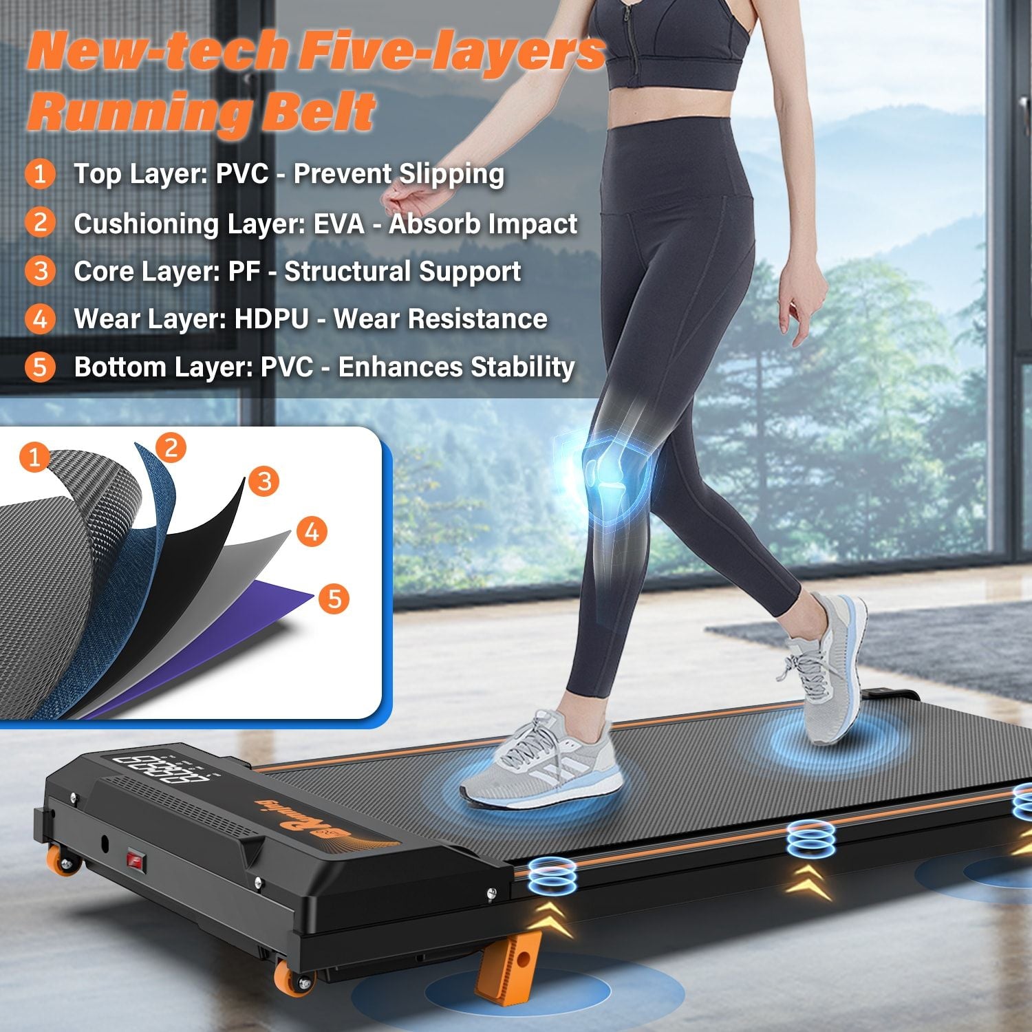 Walking Pad Treadmill with Incline, Under Desk Treadmill for Home & Office, 2.5HP Compact & Portable, Remote Control, Low Noise for Effective Workouts