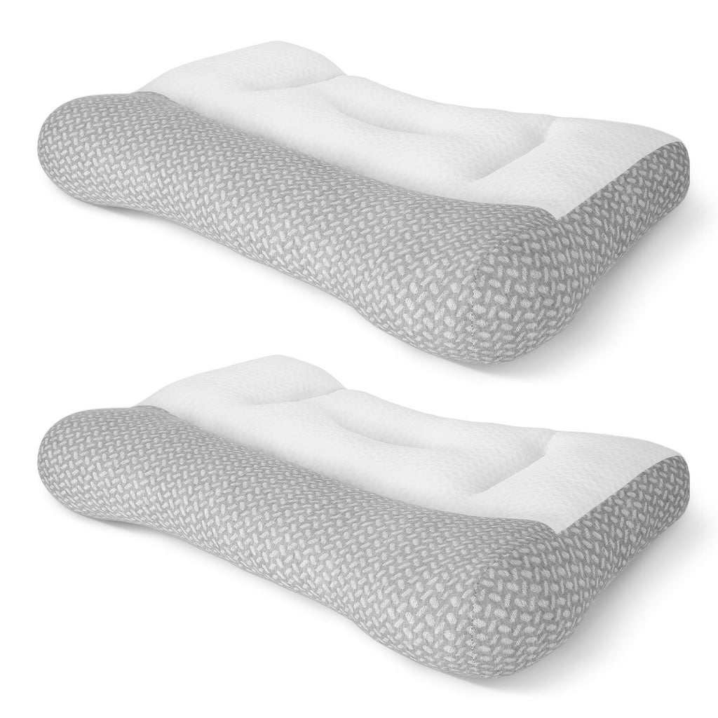 Ergonomic Bed Pillow Breathable Mesh Pillow for Neck Support Dual Height Design Down Alternative Pillow for Side Back Sleepers